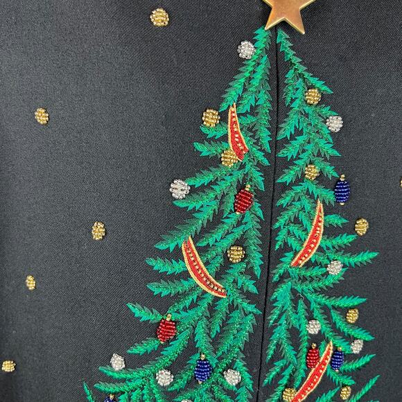 Jenna Woman Wool Cardigan Size 14 Embroidered Embellished Zips - Picture 8 of 10